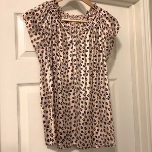 Stella & Dot pink leopard print top